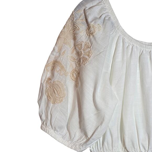 Knox Rose White Midi Dress Peasant-Style 
Boho Feminine Women's Size Medium - Picture 3 of 7